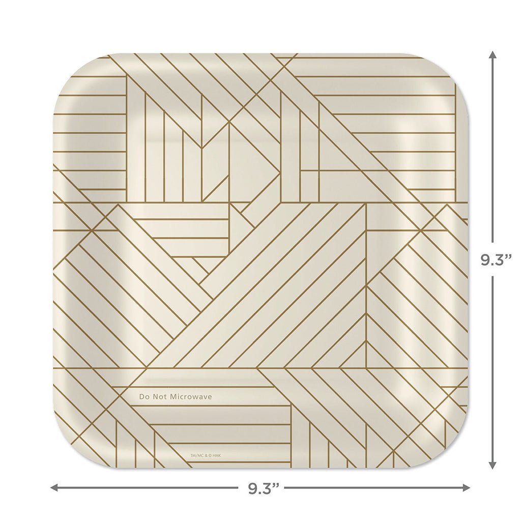 Hallmark  Gold Geometric on Ivory Square Dinner Plates, Set of 8