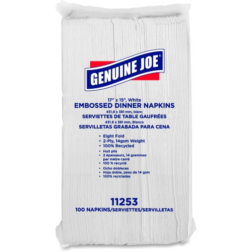 Genuine Joe Embossed Dinner Napkins  GJO11253