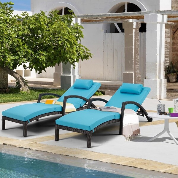 EROMMY Outdoor Patio Lounge Chair，Adjustable Recliner Outdoor Lounge Chairs，Multiple Colors Available