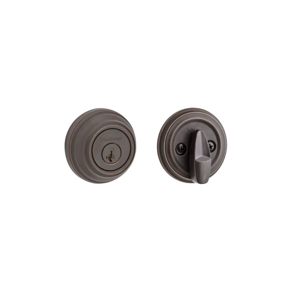 Venetian Bronze Keyed One Side Single Cylinder Deadbolt ;