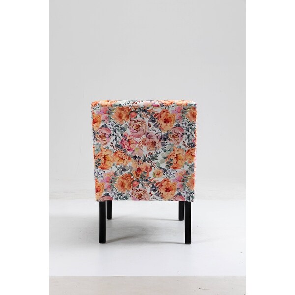 Floral Fabric Design Upholstered Accent Chair Side Chair SET OF 2