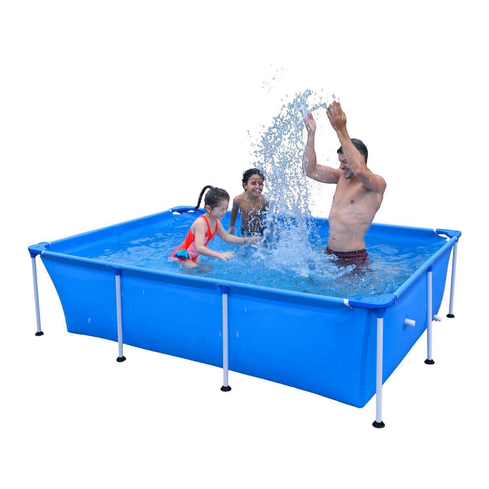 JLeisure 8.5 ft. x 6 ft. Rectangle 26 in. Metal Frame Pool JL-17818