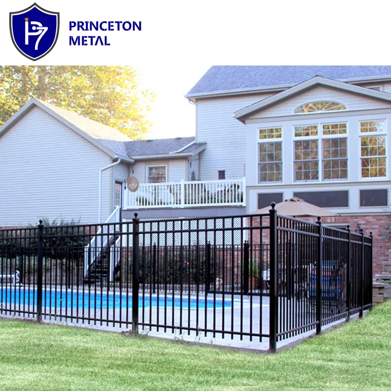 Customized metal Prefabricated fencing panels tubular Steel pool fence aluminum garden picket fencing