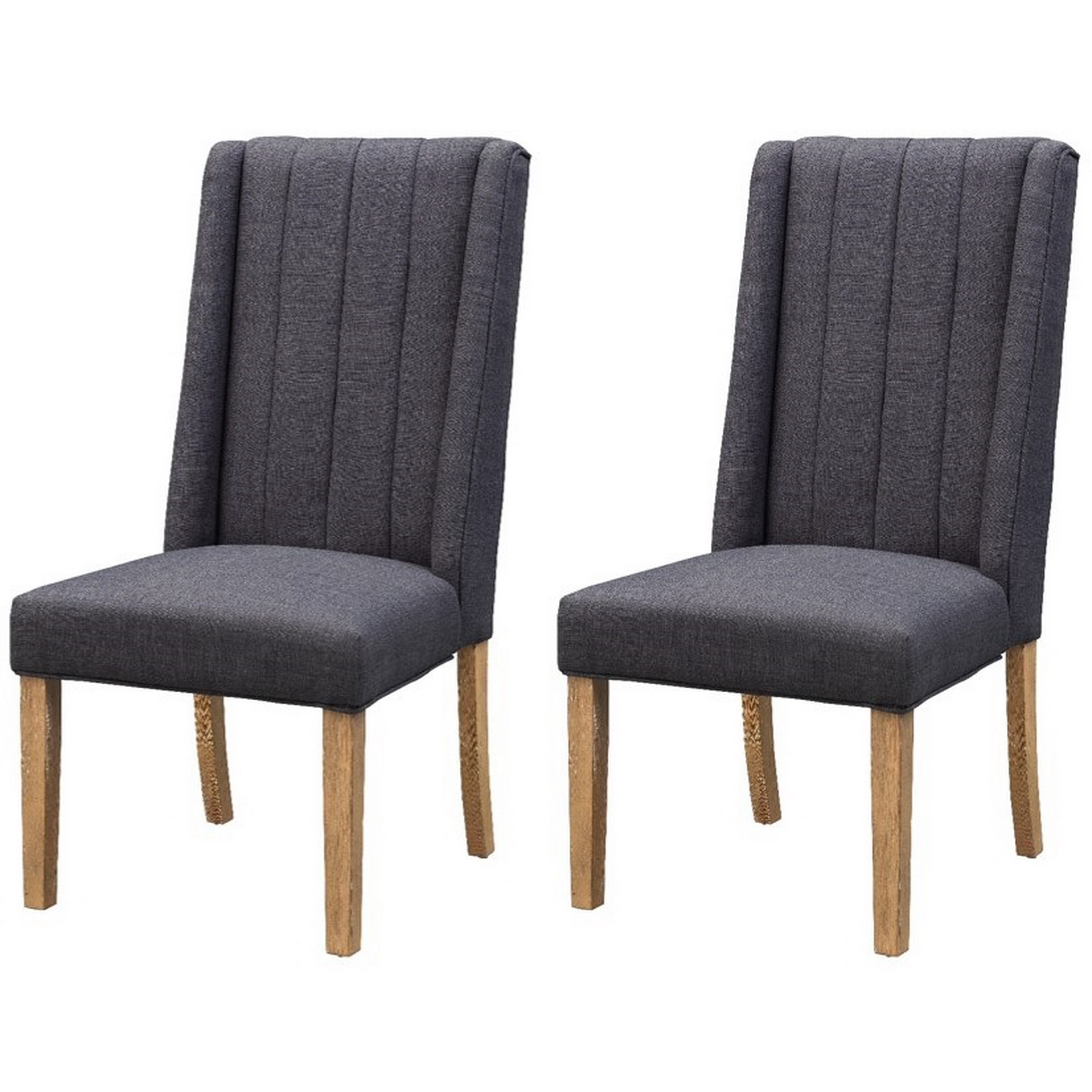 Somette Toffee Brown and Charcoal Grey Upholstered Accent Chairs， Set of 2