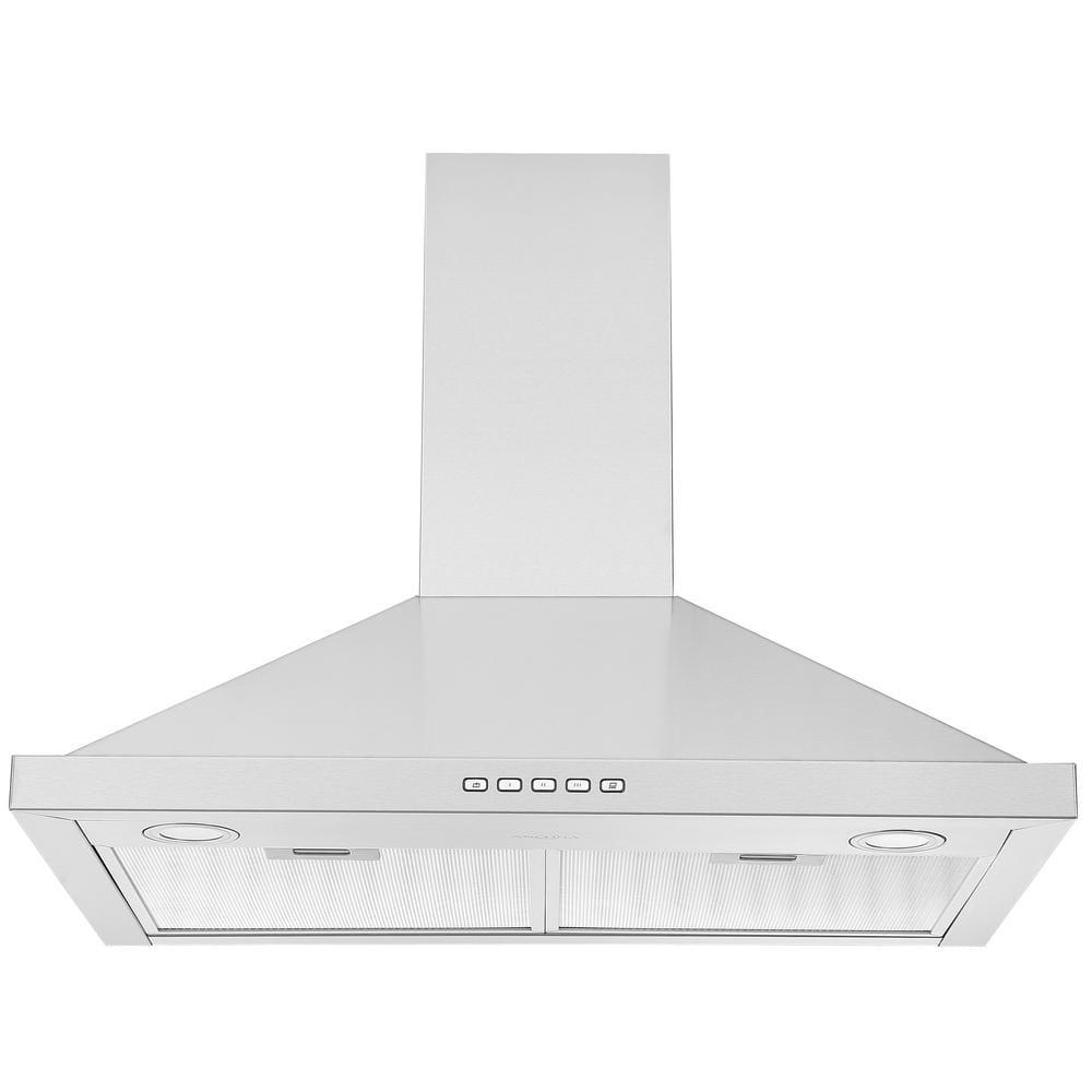 Ancona 30 in 600CFM Convertible Wall Mount Pyramid Range Hood with LED in Stainless Steel