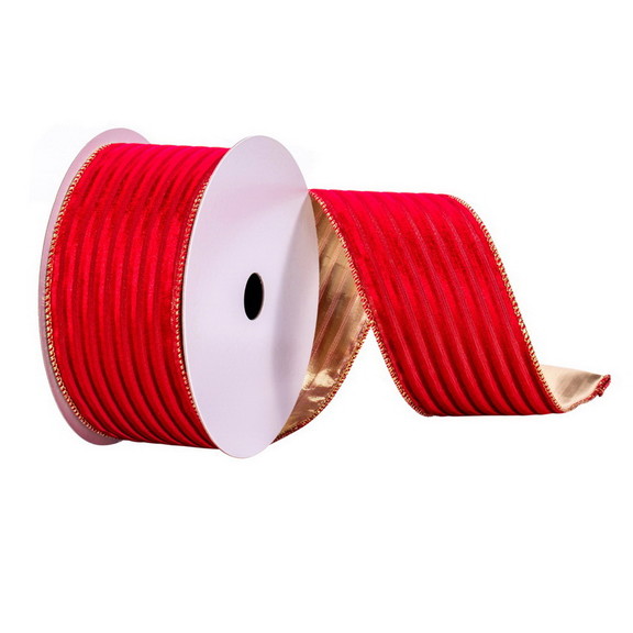 Vickerman 2.5x10yd Stripe Gold Back Ribbon