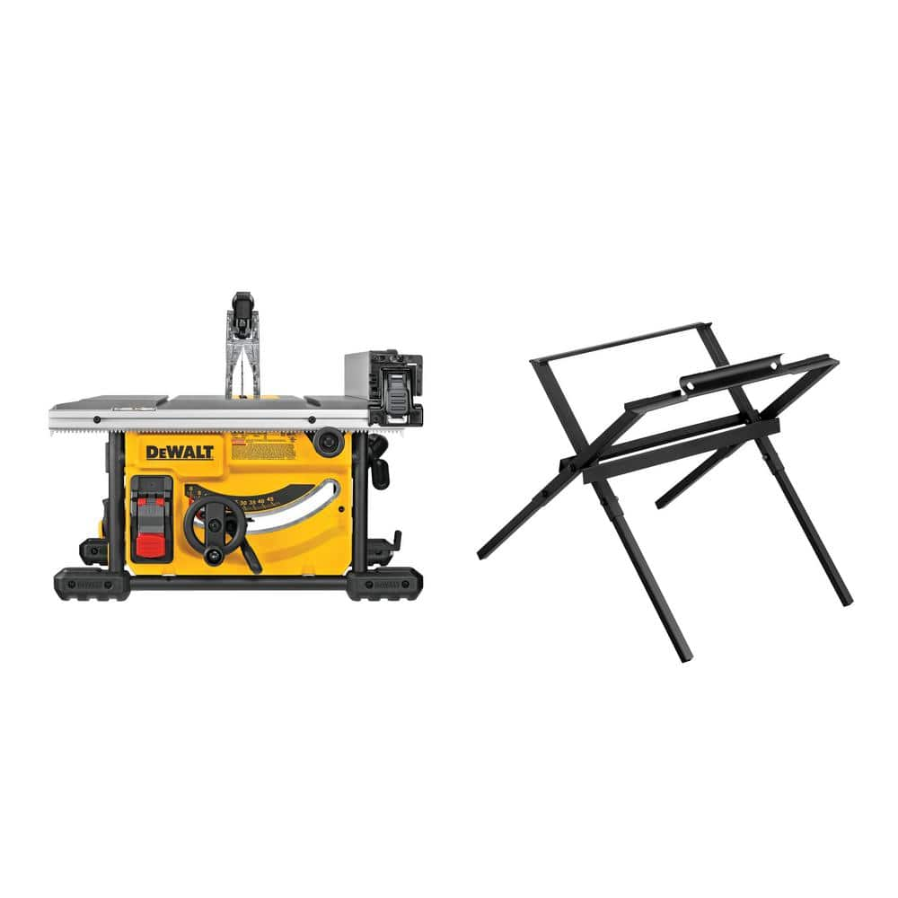 DEWALT 15 Amp Corded 8-1/4 in. Compact Jobsite Tablesaw with Compact Table Saw Stand DWE7485WS