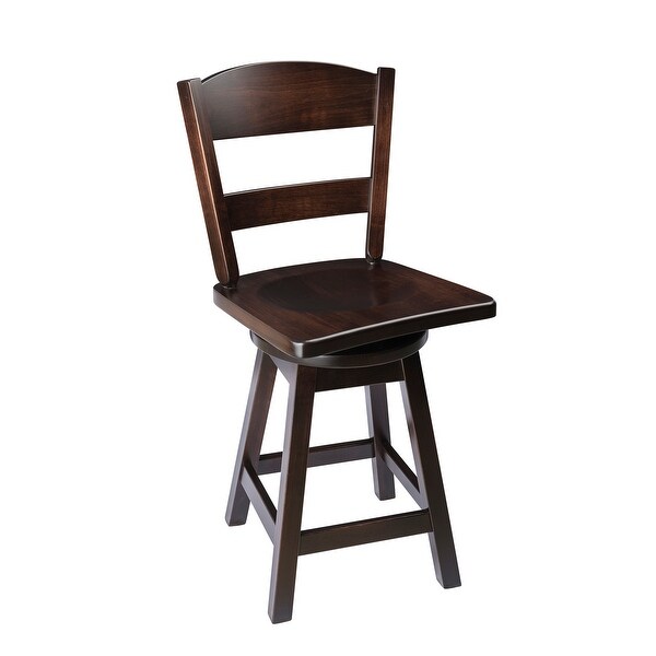 Swivel Urban Bar Stool with Classic Back in Maple Wood