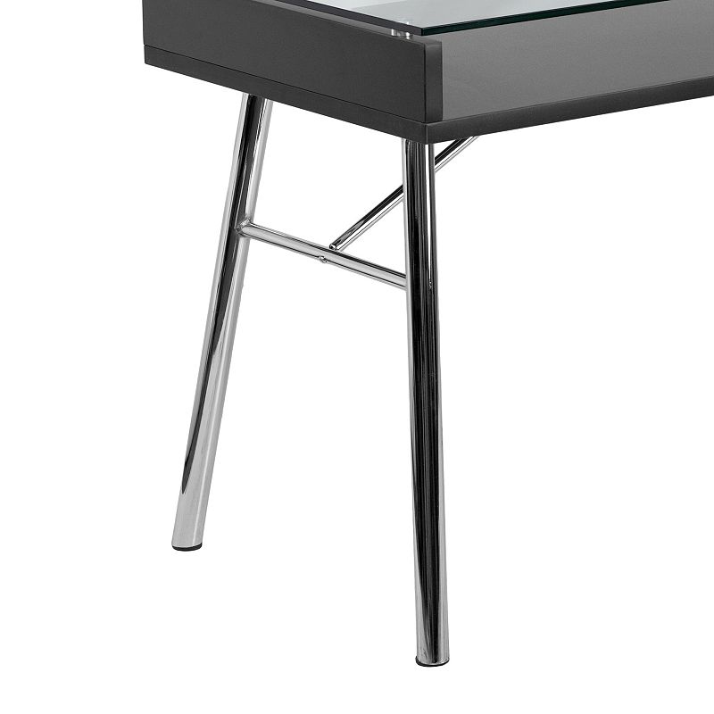 Flash Furniture Brettford Desk with Tempered Glass Top