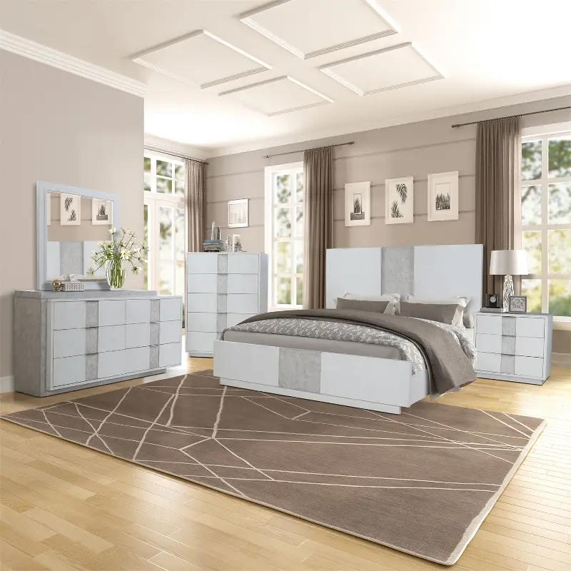 Mirage White 4 Piece Queen Bedroom Set