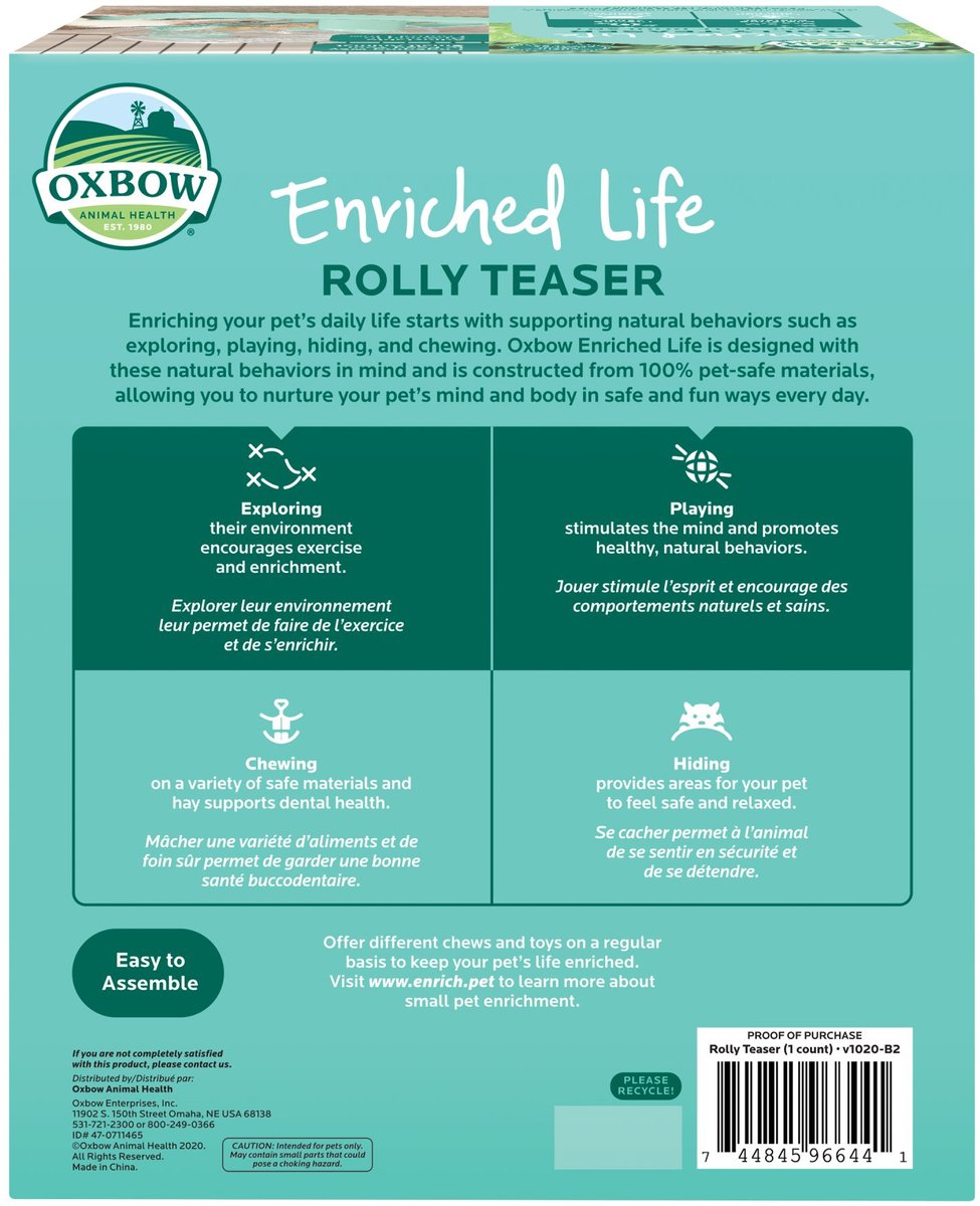 Oxbow Enriched Life Rolly Teaser Small Animal Toy