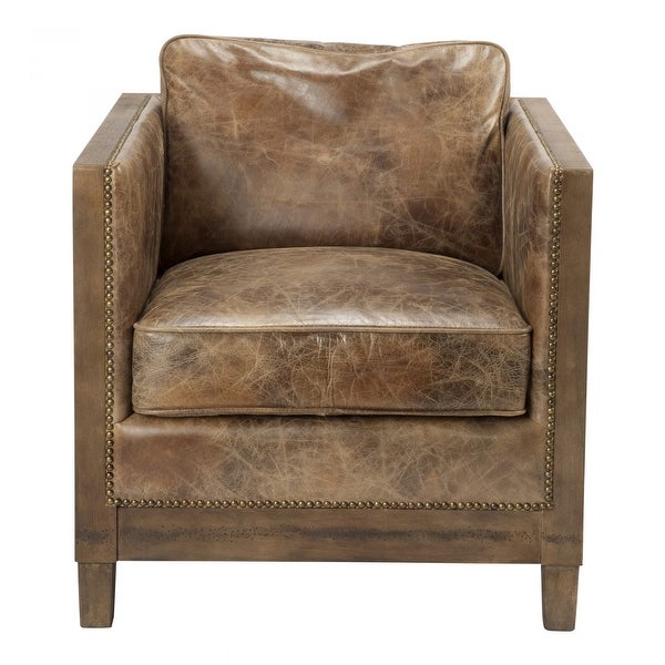 Macari Dahlia Modern Leather Upholstered Club Chair