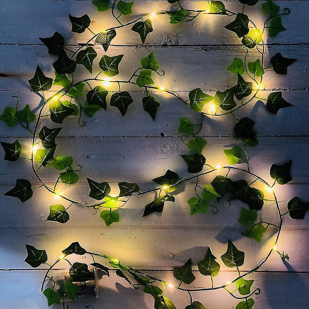 Light Chain With Leaves， 20/100 Leds Ivy Flower Garlands Light Chain Flexible Copper For Indoor Area， Bedroom， Wedding， Party Decoration Decoration