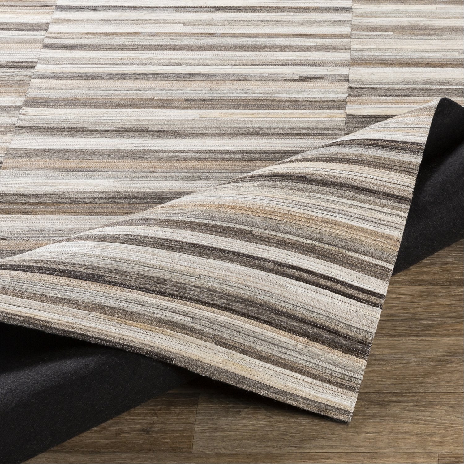 Zander Hand Crafted Rug in Dark Brown, Beige, Ivory, Medium Gray, Cream, Silver Gray, Camel, Tan