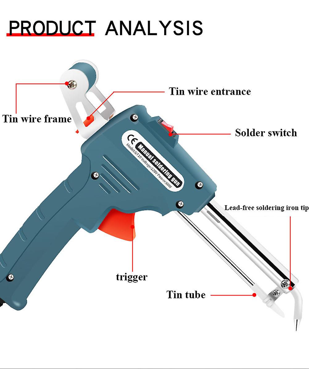 Electric Soldering Iron 110v/220v 60w Us/eu Plug Hand-held Internal Heating Automatically Send Tin Gun Welding Repair Tools