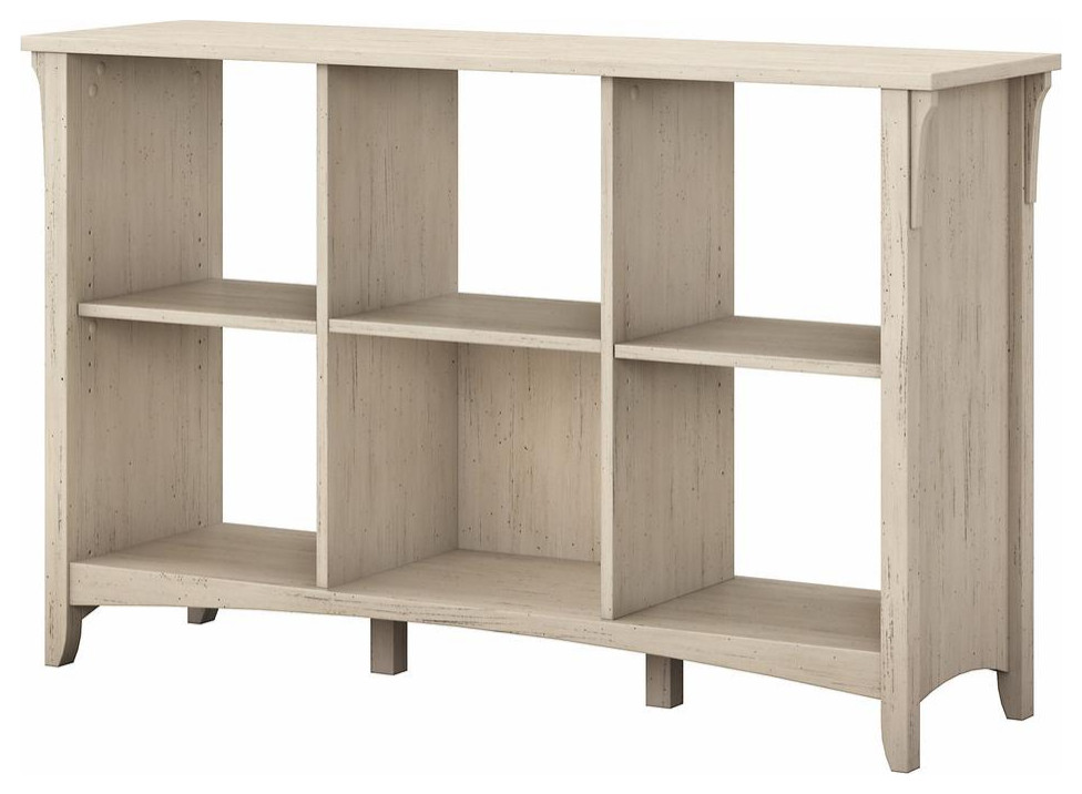 Bush Furniture Salinas 6 Cube Organizer in Antique White   Farmhouse   Bookcases   by Homesquare  Houzz