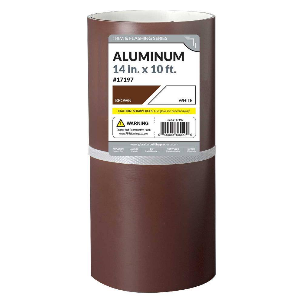 Gibraltar Building Products 14 in. x 10 ft. BrownWhite Aluminum Roll Valley Flashing A999BW-10-14