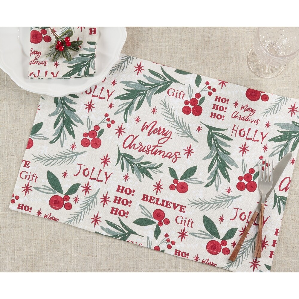 Holly Christmas Placemats (Set of 4)