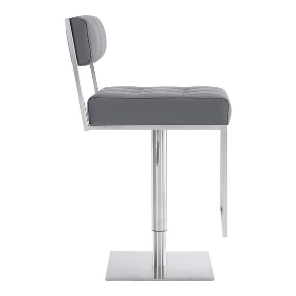 Michele Modern Faux Leather and Metal Adjustable Barstool