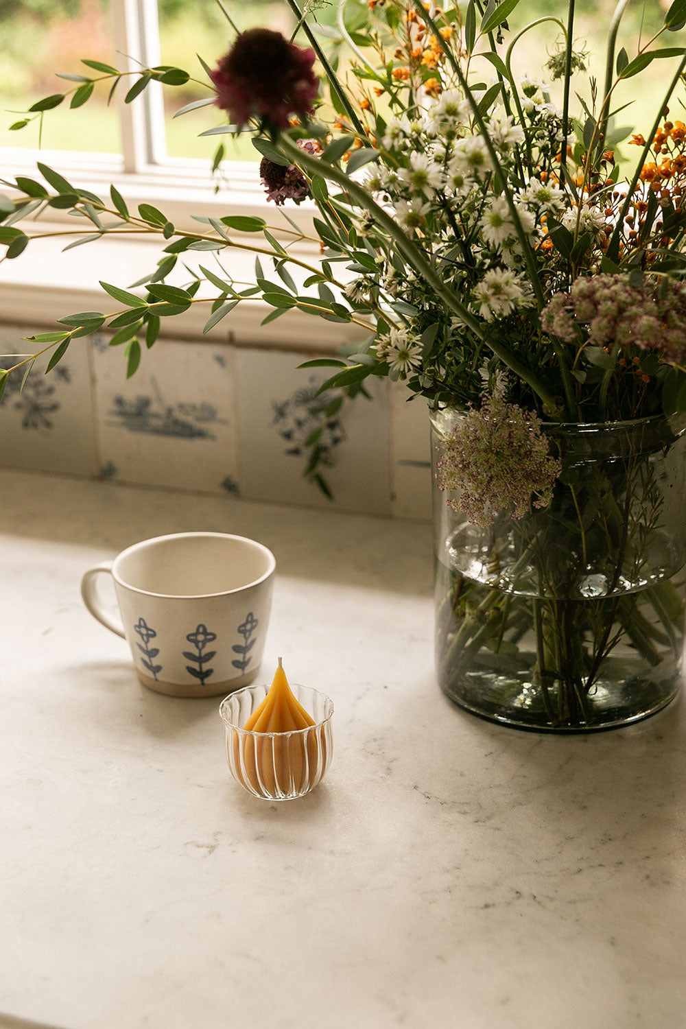 Petite Scalloped Glass Votive Set