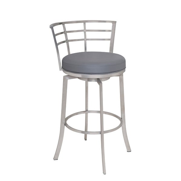 Curved Metal Back Counter Height Barstool with Flared Legs - 35 H x 20 W x 21 L Inches