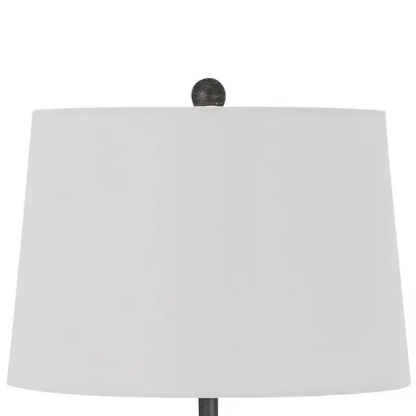 26 Inch Adjustable Metal Table Lamp with Latch， Heather Grey