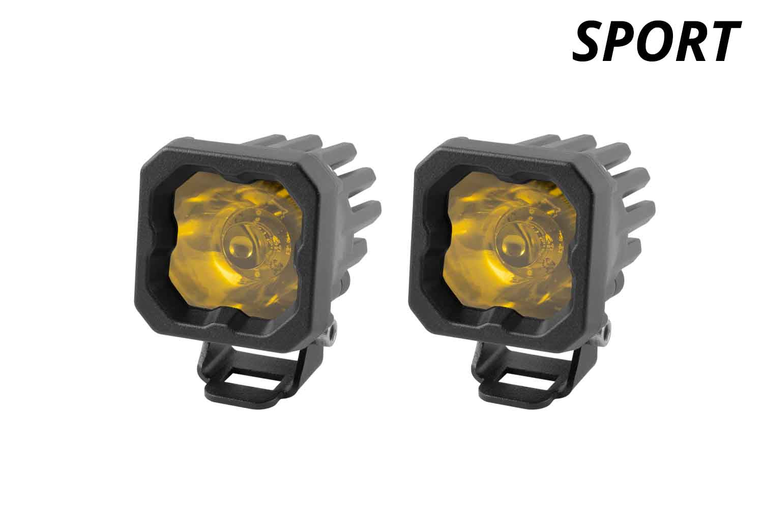 Diode Dynamics Stage Series C1 LED Pod Sport Yellow Spot Standard ABL Pair DD6453P