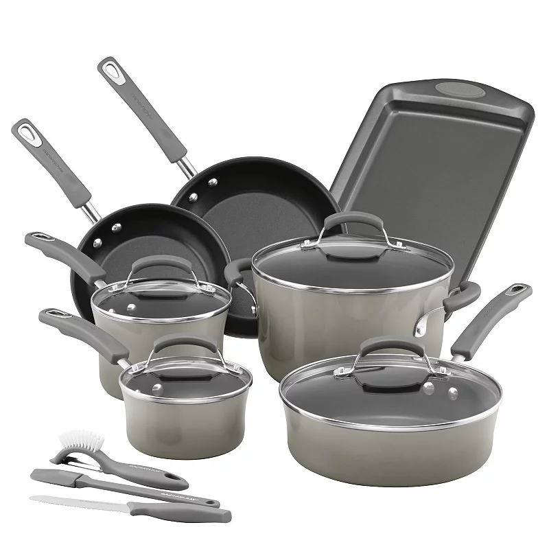 Rachael Ray Classic Brights 14-pc. Hard Enamel Nonstick Cookware Set