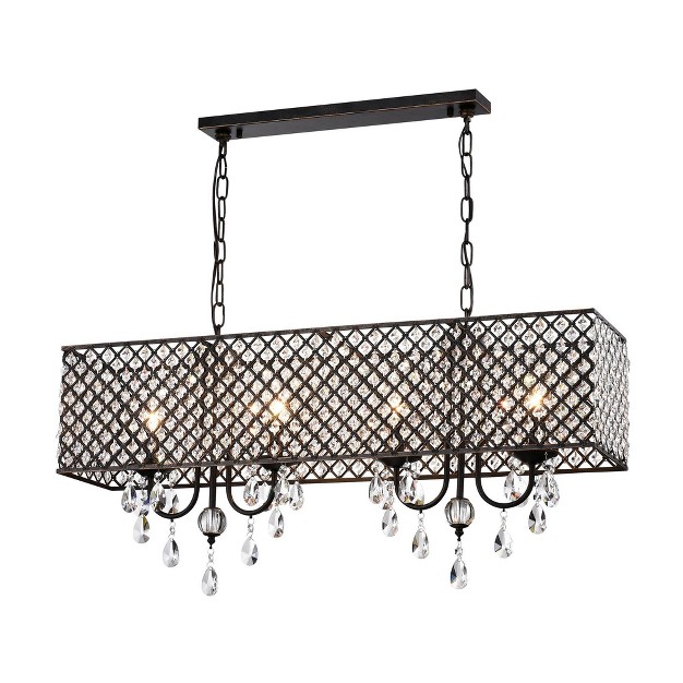 X 8 66 quot X 56 30 quot 4 light Aruna Chandelier Black Warehouse Of 