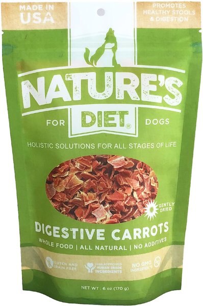 Nature's Diet Digestive Relief and Anit-Diarhea Carrots Raw Freeze-Dried Dog Treats， 6-oz pouch