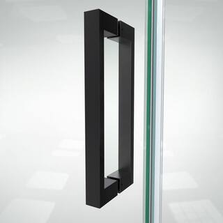 DreamLine Elegance-LS 39-34 in. to 41-34 in. W x 72 in. H Frameless Pivot Shower Door in Satin Black SHDR-4335060-09