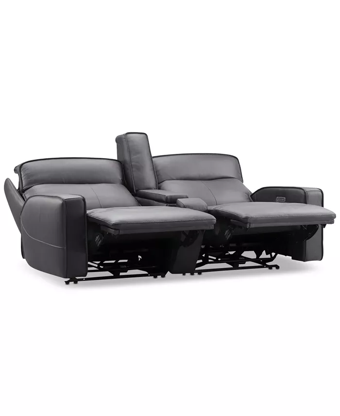 Furniture Dextan Leather 3-Pc. Sofa with 2 Power Recliners and 1 USB Console