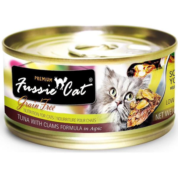 Fussie Cat Premium Tuna with Clams Formula in Aspic Canned Cat Food， 2