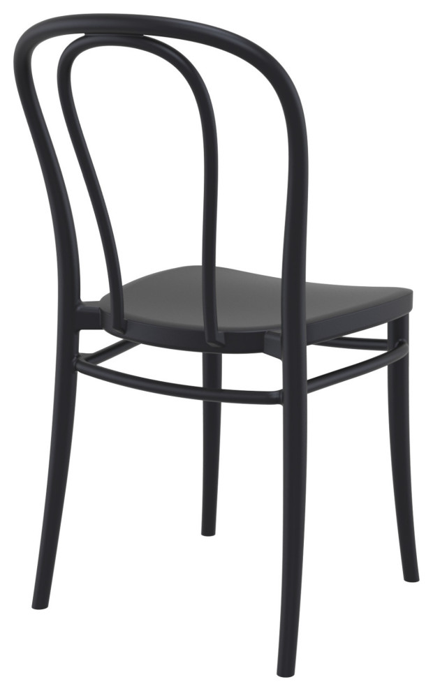 Victor Resin Outdoor Chair Black  Set of 2   Midcentury   Outdoor Lounge Chairs   by Virventures  Houzz