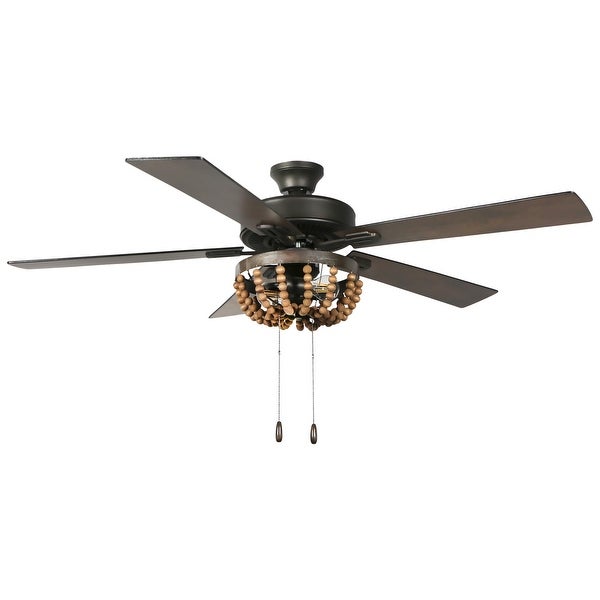 The Curated Nomad Doxon 52-inch Brown Wood Chandelier LED Ceiling Fan Shopping - The Best Deals on Ceiling Fans | 36217335