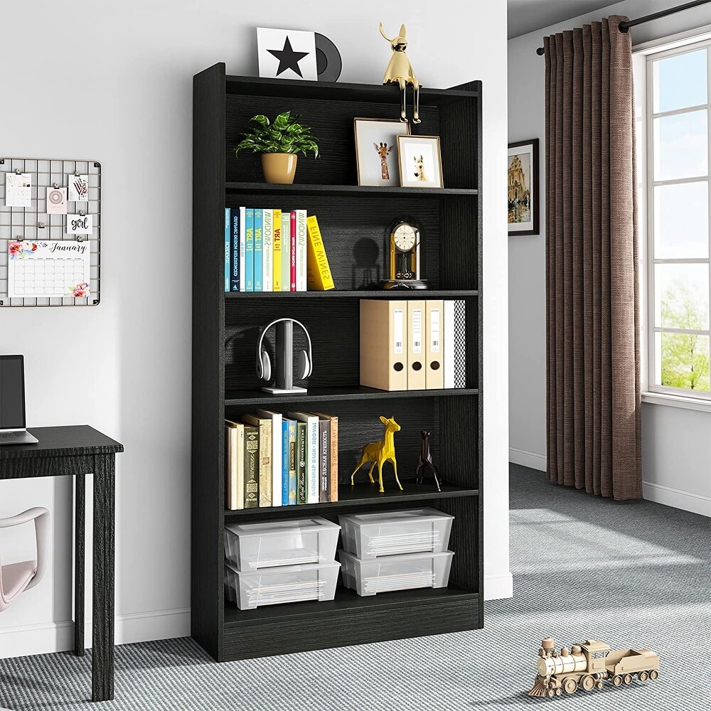 6 Tier Open Bookcase  72 inch Large Tall Bookshelf with Storage Shelve