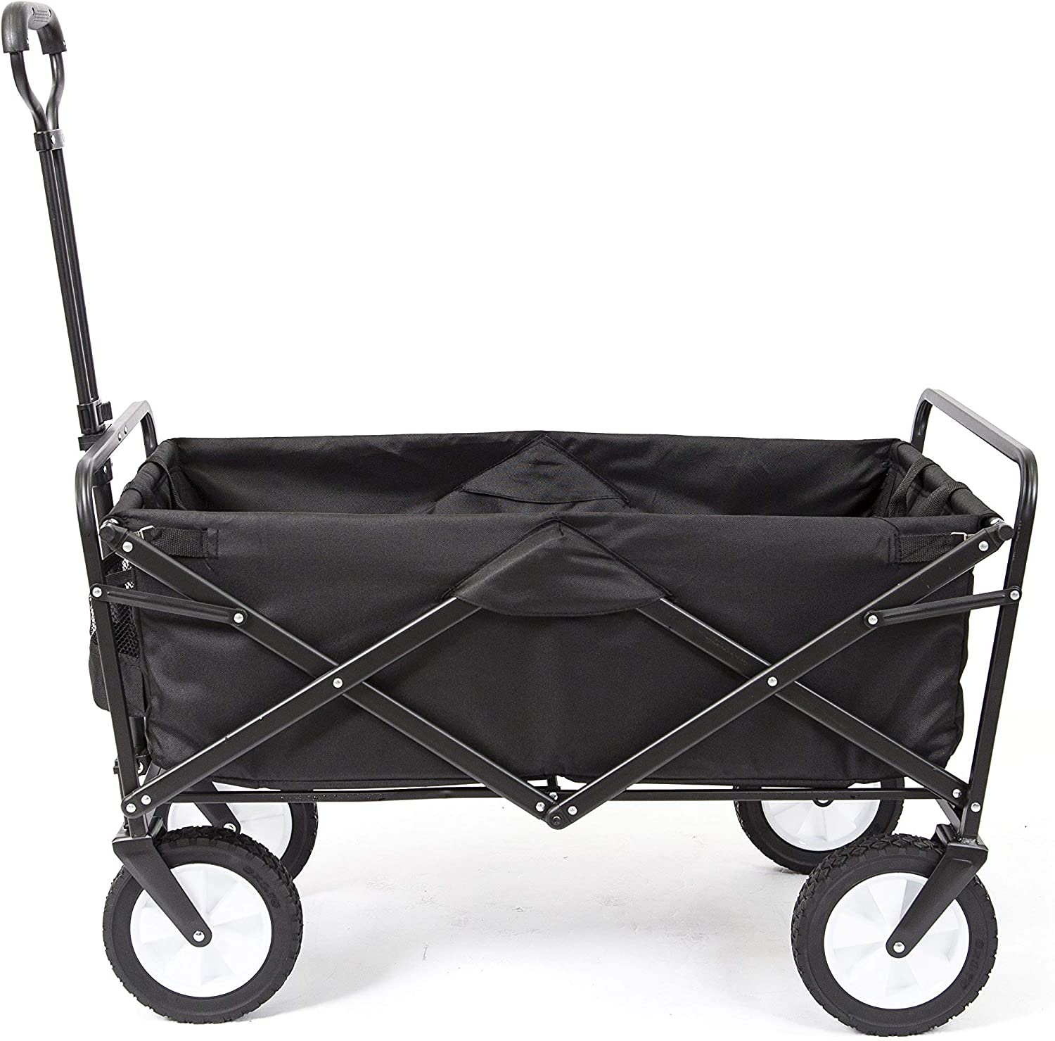 MacSports Collapsible Folding Outdoor Utility Wagon， Black