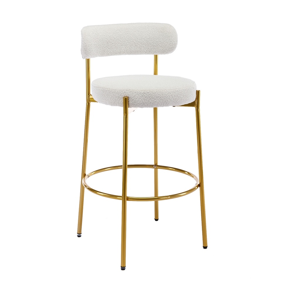 Modern Armless Pub Bar Stools with Back and Footrest Set of 2