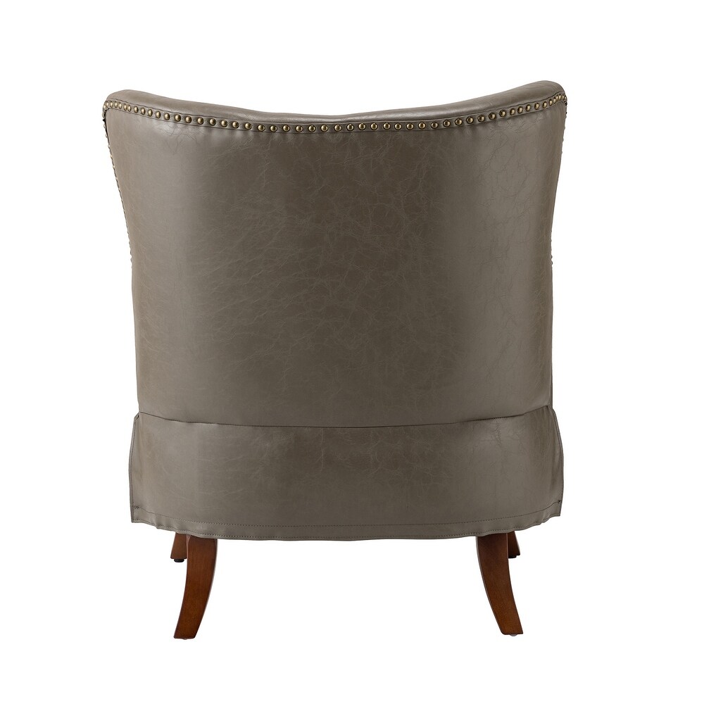 Floyd Comfy Mid century Leather Accent Chair For Living Room by HULALA HOME