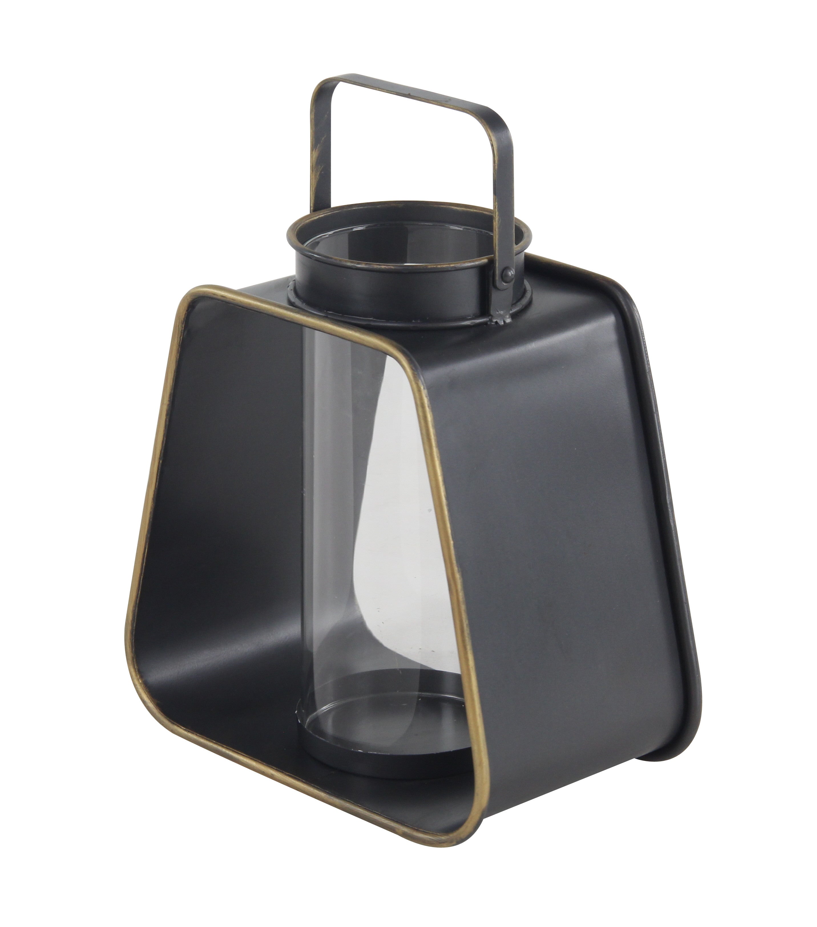 Decmode Modern 12 X 12 Inch Black Metal And Glass Candle Lantern