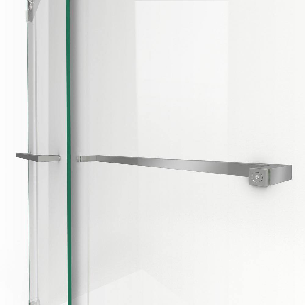 DreamLine Essence 56 to 60 in. x 76 in. Semi-Frameless Sliding Shower Door in Brushed Nickel SHDR-6360760-04