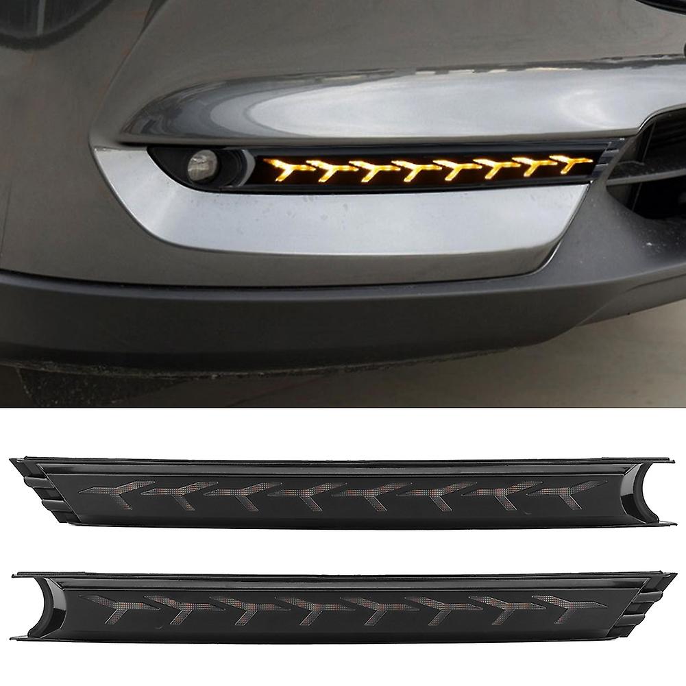 2pcs Led Daytime Running Lights Dynamic Signal Lamp Fit For Mazda Cx-5 17-19