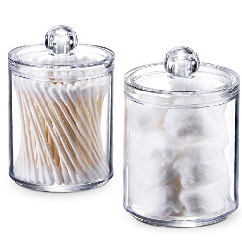 SheeChung 2 Piece Acrylic， Plastic Bathroom Apothecary Jar