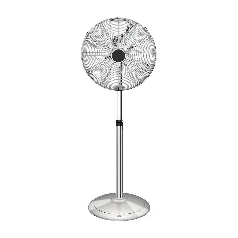 Amucolo 16 in. 3-Speed Adjustable-Height Stand Fan Pedestal Fan in Silver Horizontal Ocillation 75 DHS-CYHI-TALF