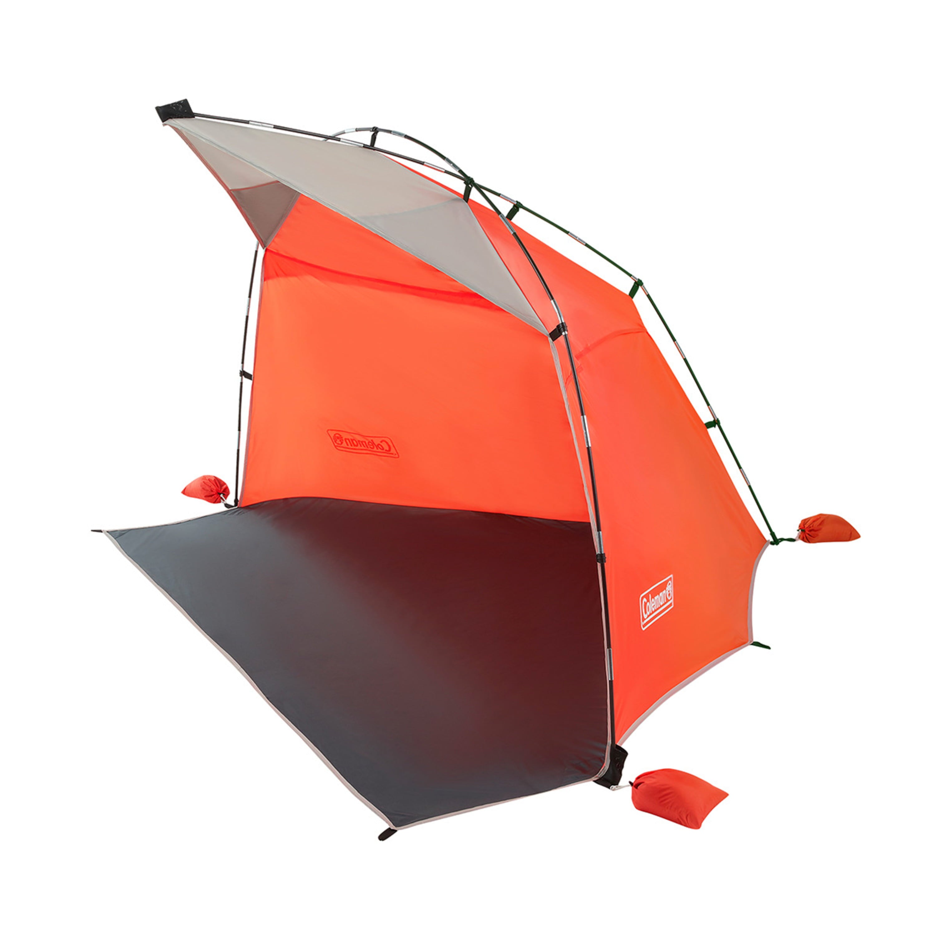 Coleman Skyshade Large Compact Beach Shade， Tiger Lily Orange， Sun Shade and Shelter， UV Protectant (UPF 50+) Shade Tent