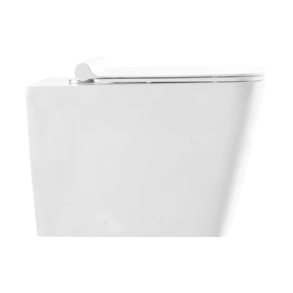 Swiss Madison Concorde Back to Wall Elongated Toilet Bowl Only in Glossy White SM-WT555