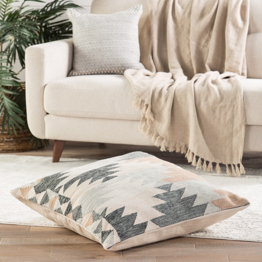 Raiden Geometric Cream/ Gray Floor Pillow