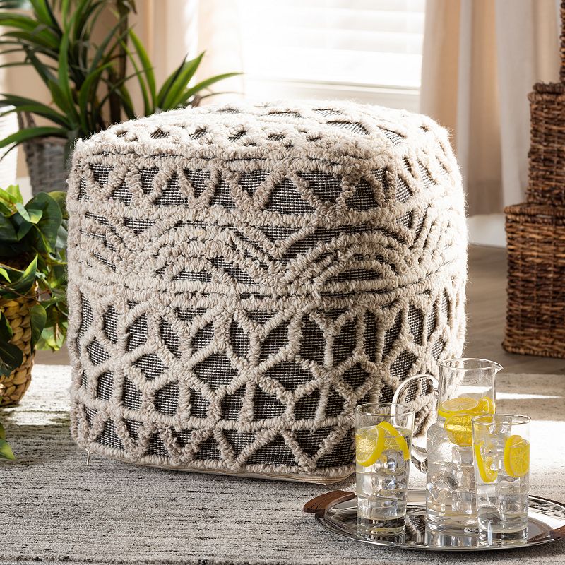 Baxton Studio Avery Textured Ottoman