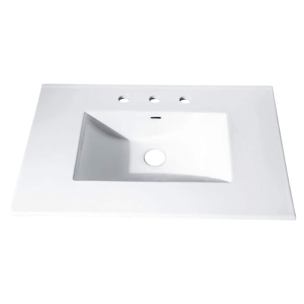 Avanity 31 in x 22 in Vitreous China Vanity Top with Rectangular Bowl in White