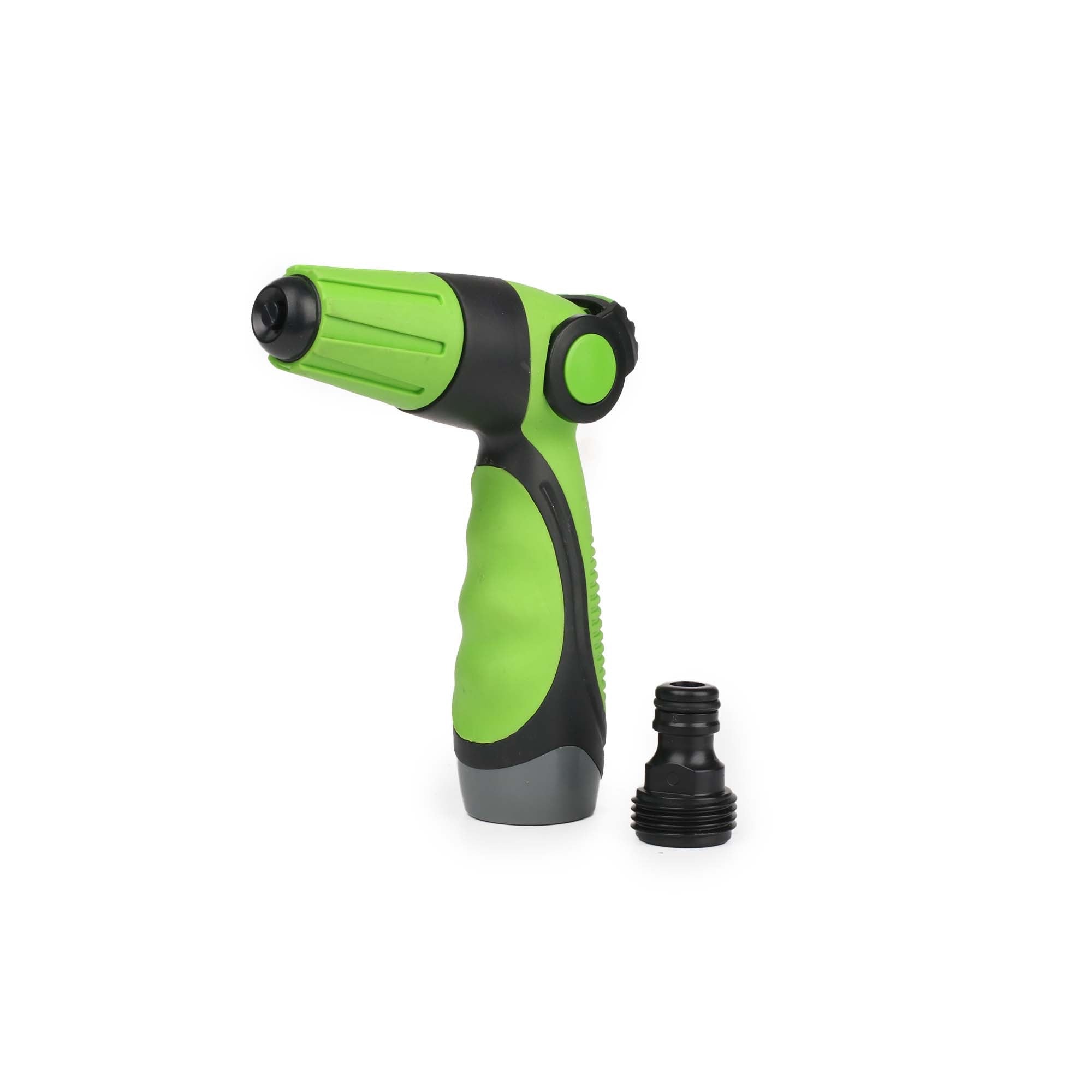 FUNJEE Garden Hose Spray Nozzle， Thumb Flow Control， On/Off Valve， Quick Connector， High-Pressure Nozzle Sprayer (ABS Spray， Green)